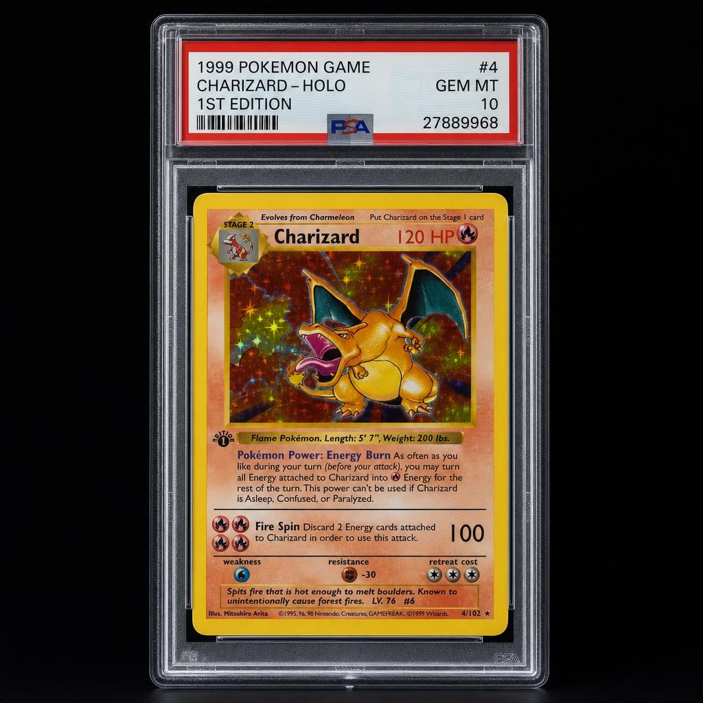 Charizard — Base Set 1st Edition — vybraná sběratelská položka